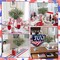 4th of July Artificial Red White Blue Flowers – 2 Bundles, 19.7 Inch Patriotic Silk Daisy Wildflowers for Independence Day, Memorial Day, Party & Indoor Home Table Décor